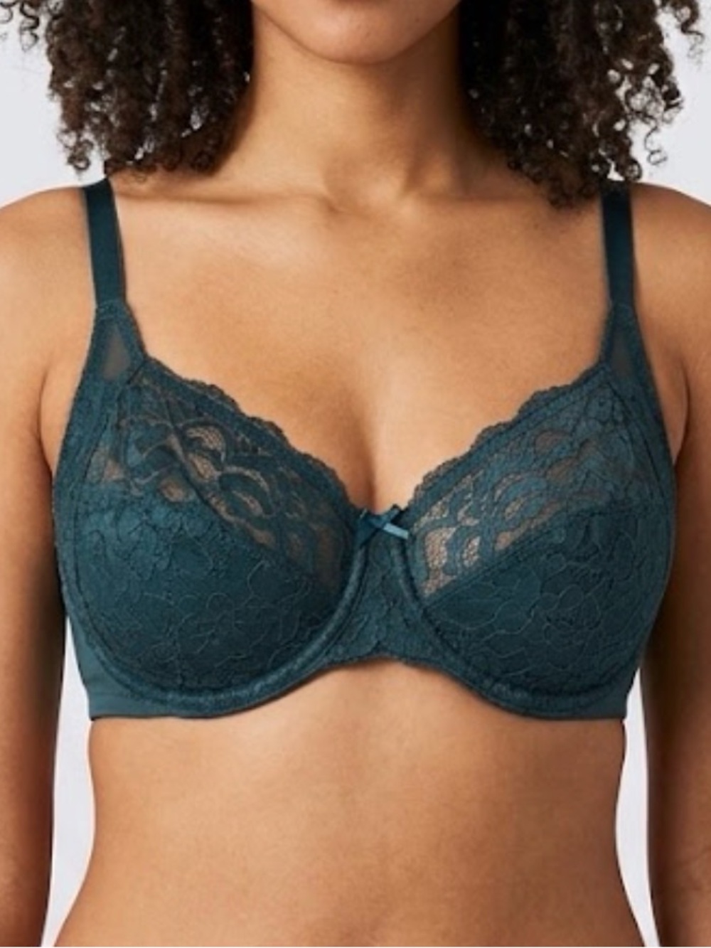 Lace Underwire Bra in Teal — Supportive Everyday Lace
